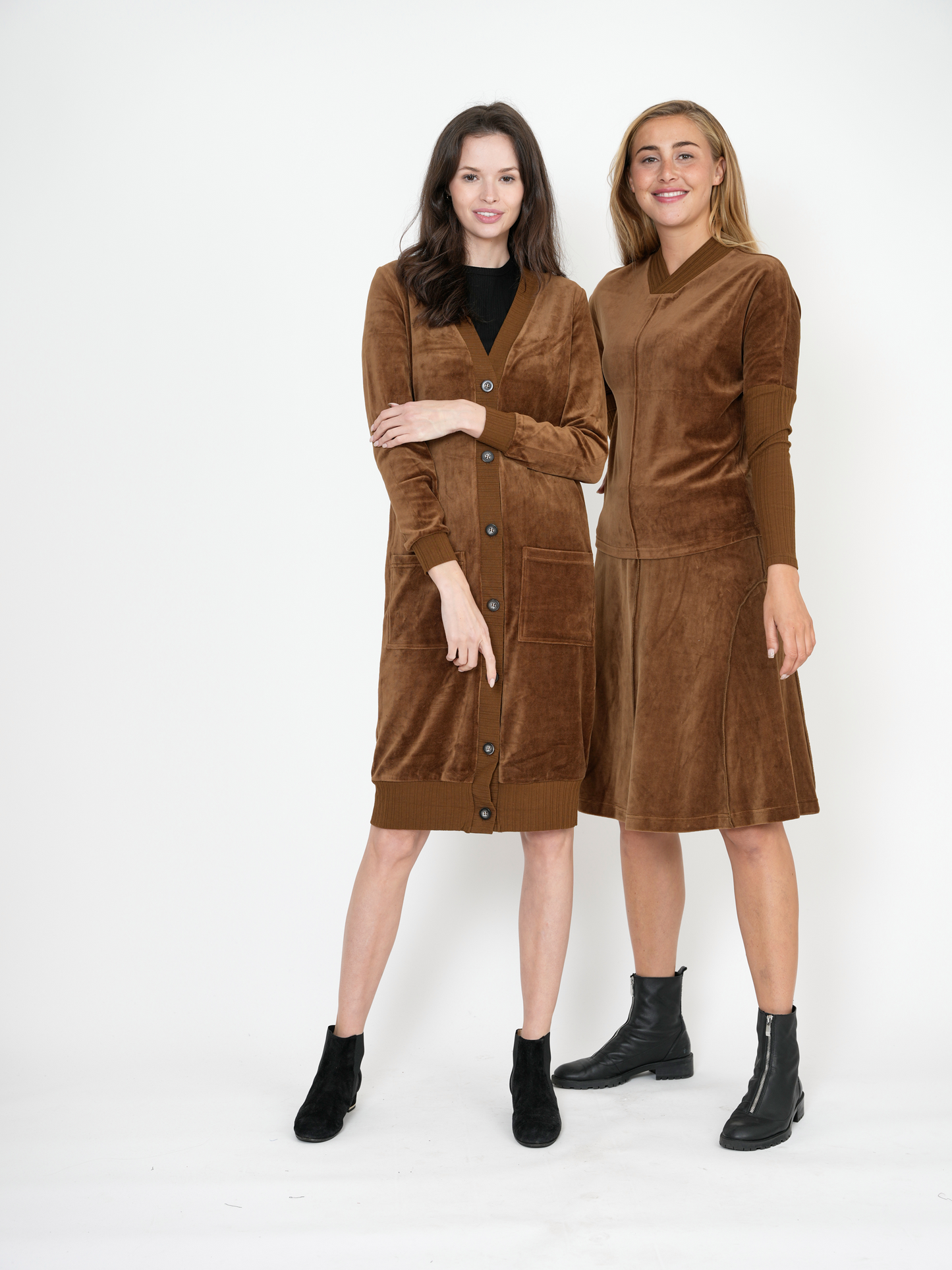Cotton Velour Long Cardigan