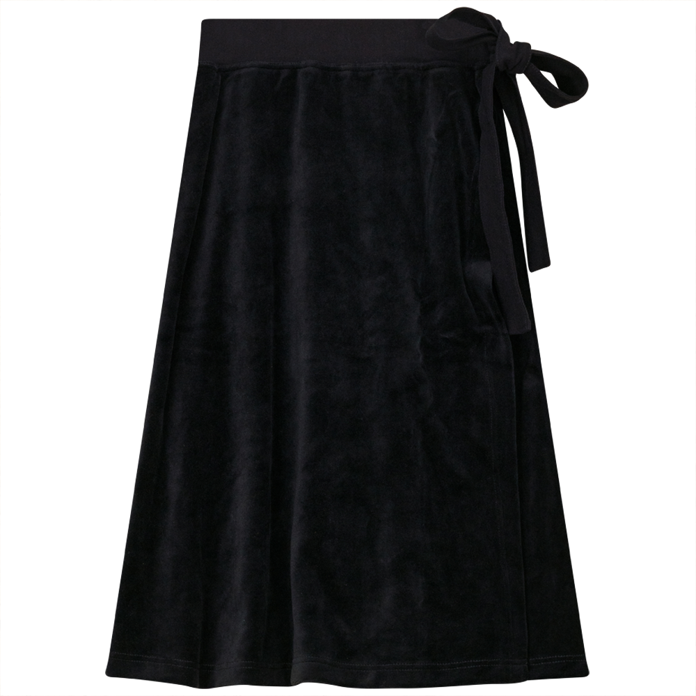 Short Wrap Velour Skirt