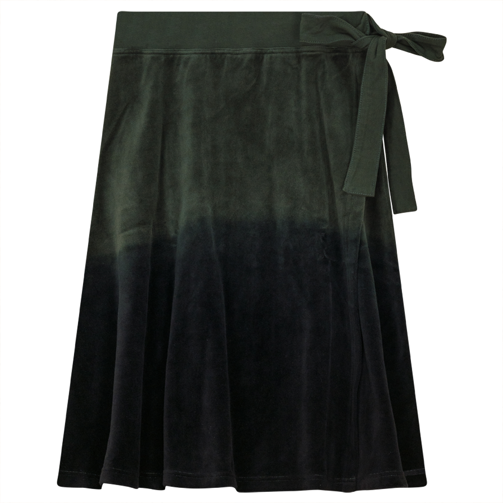 Short Wrap Velour Skirt