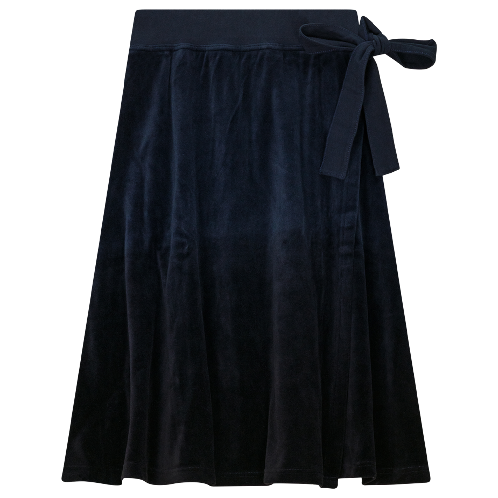 Short Wrap Velour Skirt