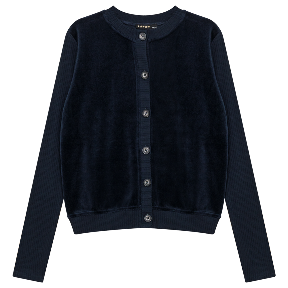 Cotton Velour Cardigan