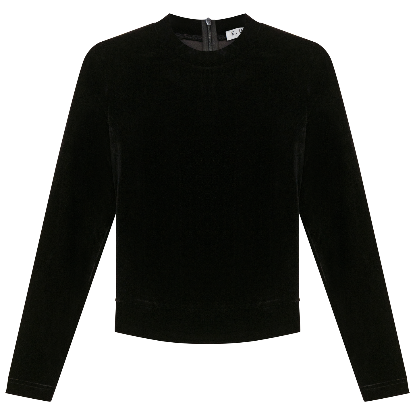 Velour Tie Mock Neck