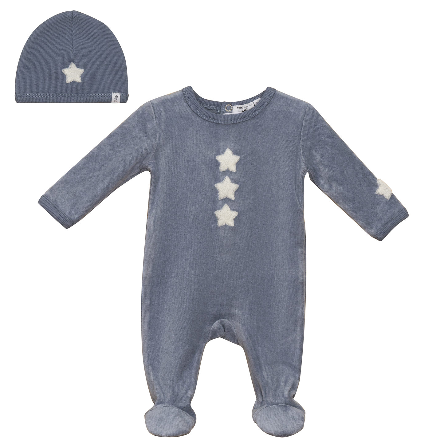 Velour Hook Stitch Onesie with Hat
