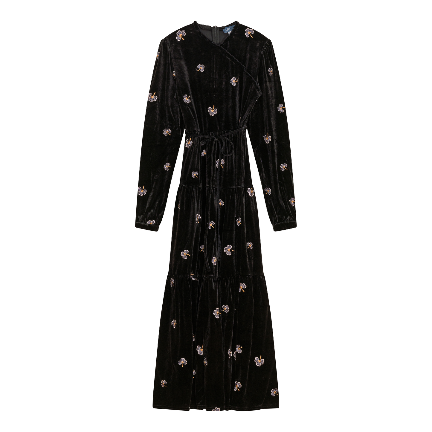 Embroidered Velour Dress