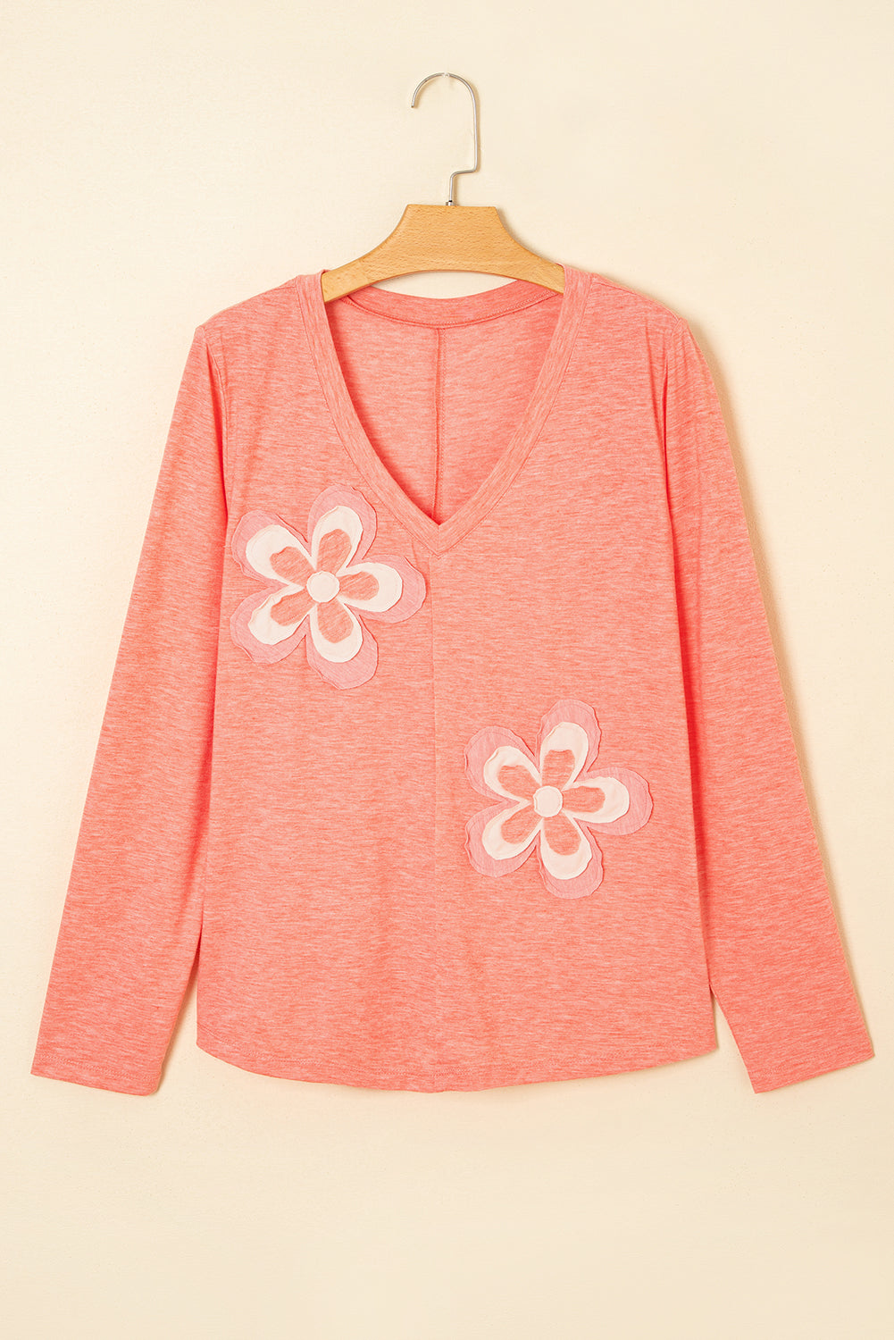 Emery Floral Patchwork V Neck Long Sleeve Top