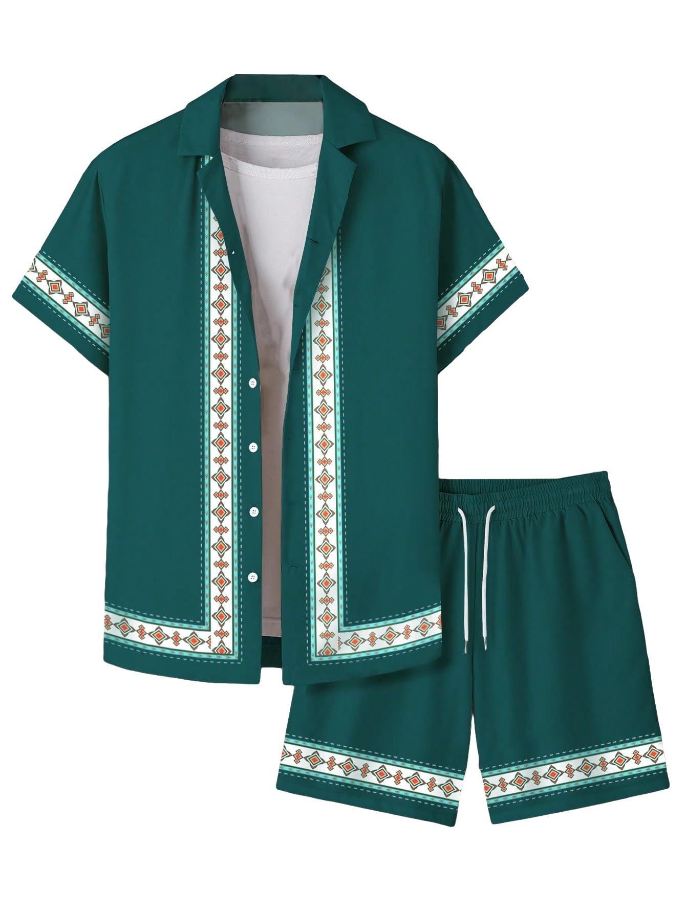 Munsieur Vacay Hawaiian Shorts Set Men's