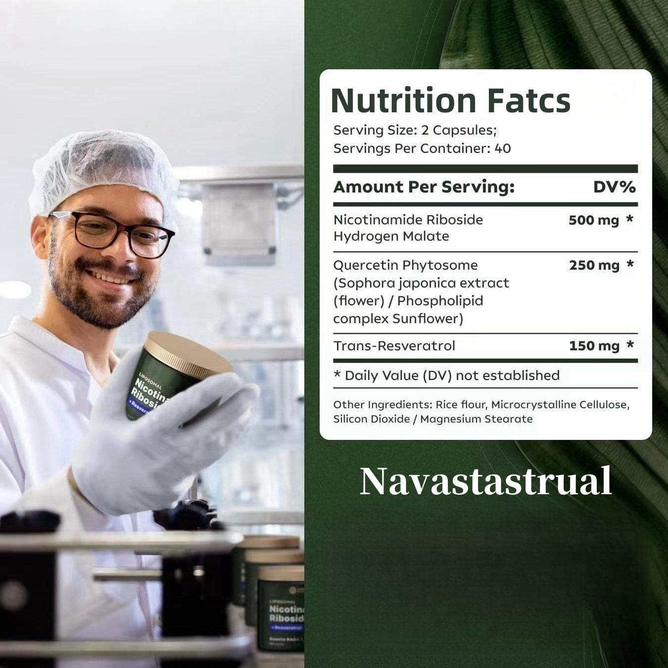 NMN Supplement Alternative - Liposomal NAD w/Resveratrol - High Purity NAD Supplement for Anti-Aging, Energy, Focus