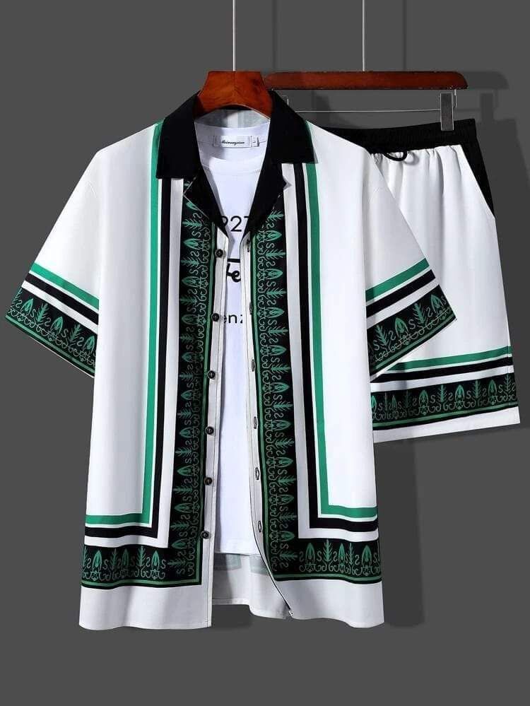 Munsieur Vacay Hawaiian Shorts Set Men's