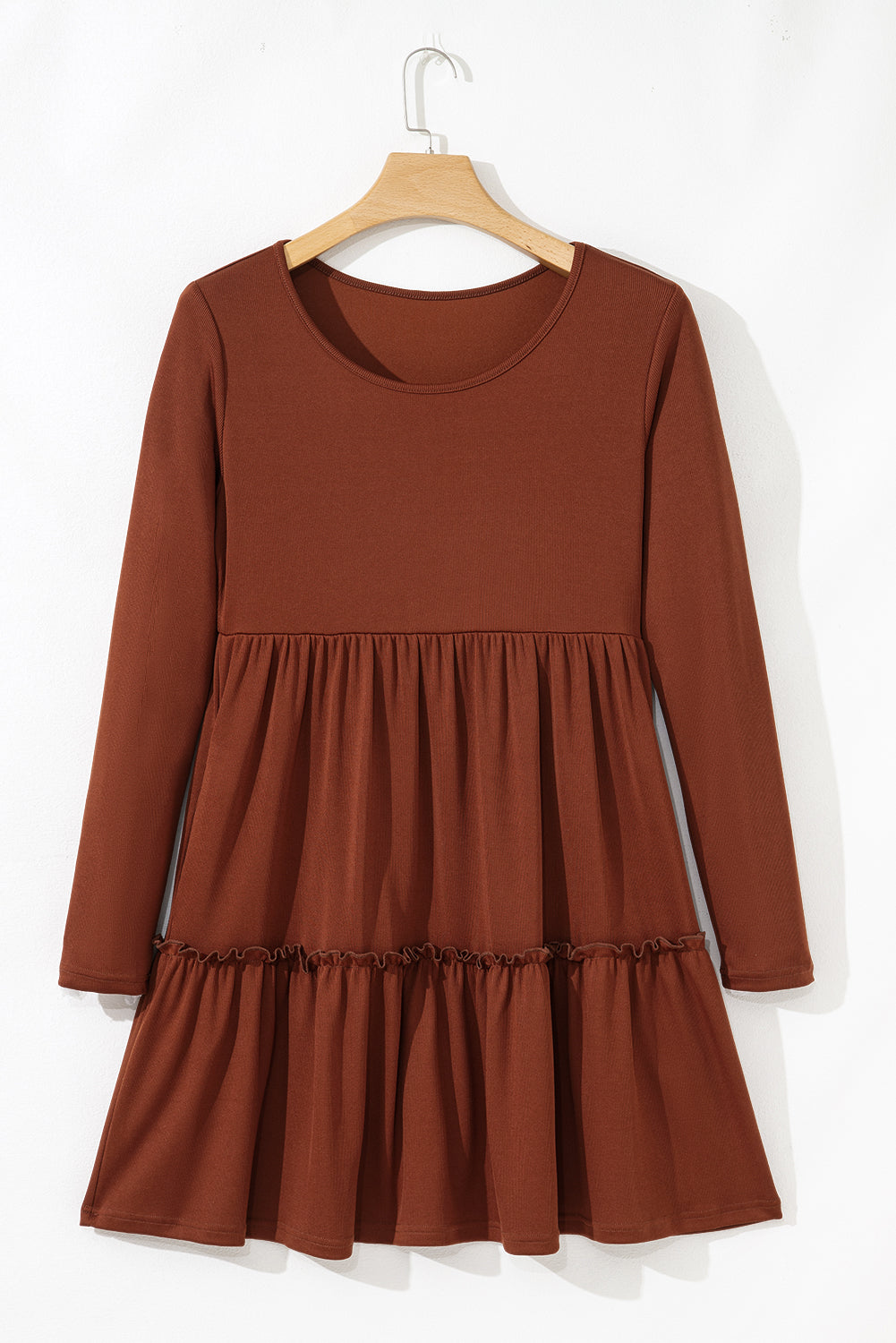 Everleigh Ribbed Frilled Trim High Waist Dress
