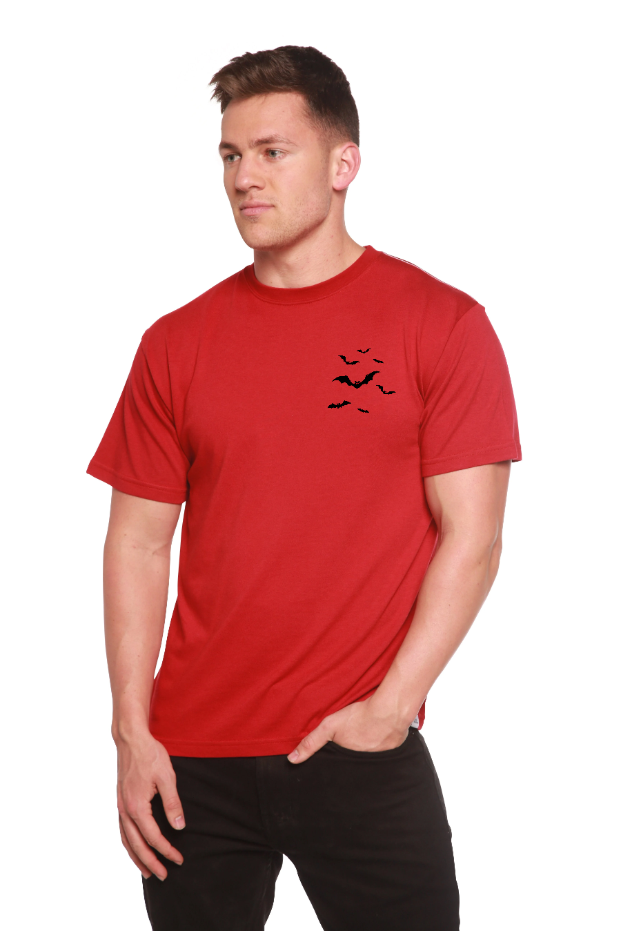 Halloween Bats Bamboo Viscose/Organic Cotton Short Sleeve Printed T-Shirt