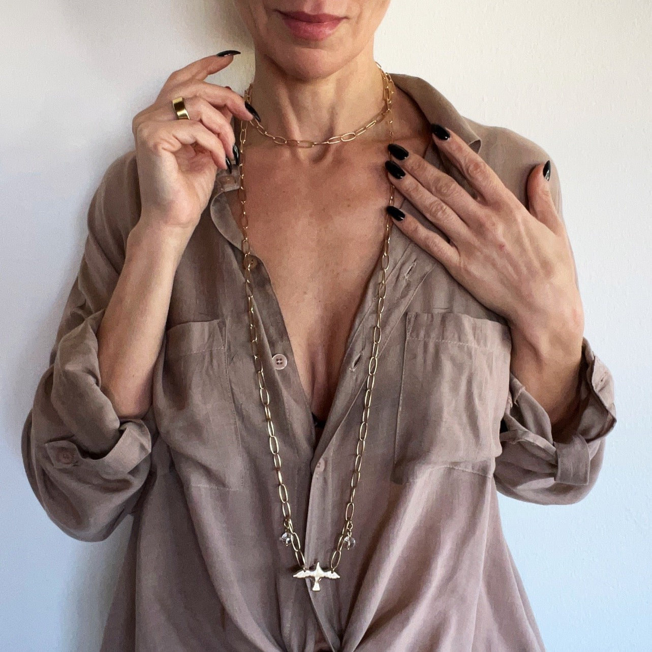 I Am Bird Long Chain Necklace