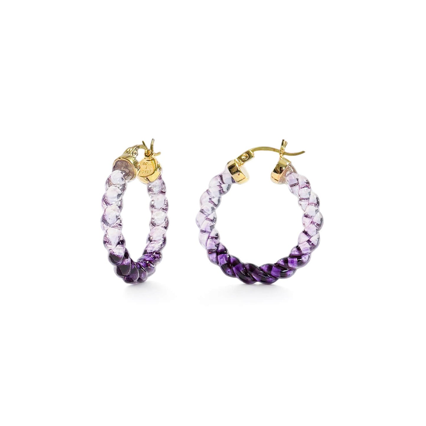 Painted Mini Rope Lucite Hoop Earrings