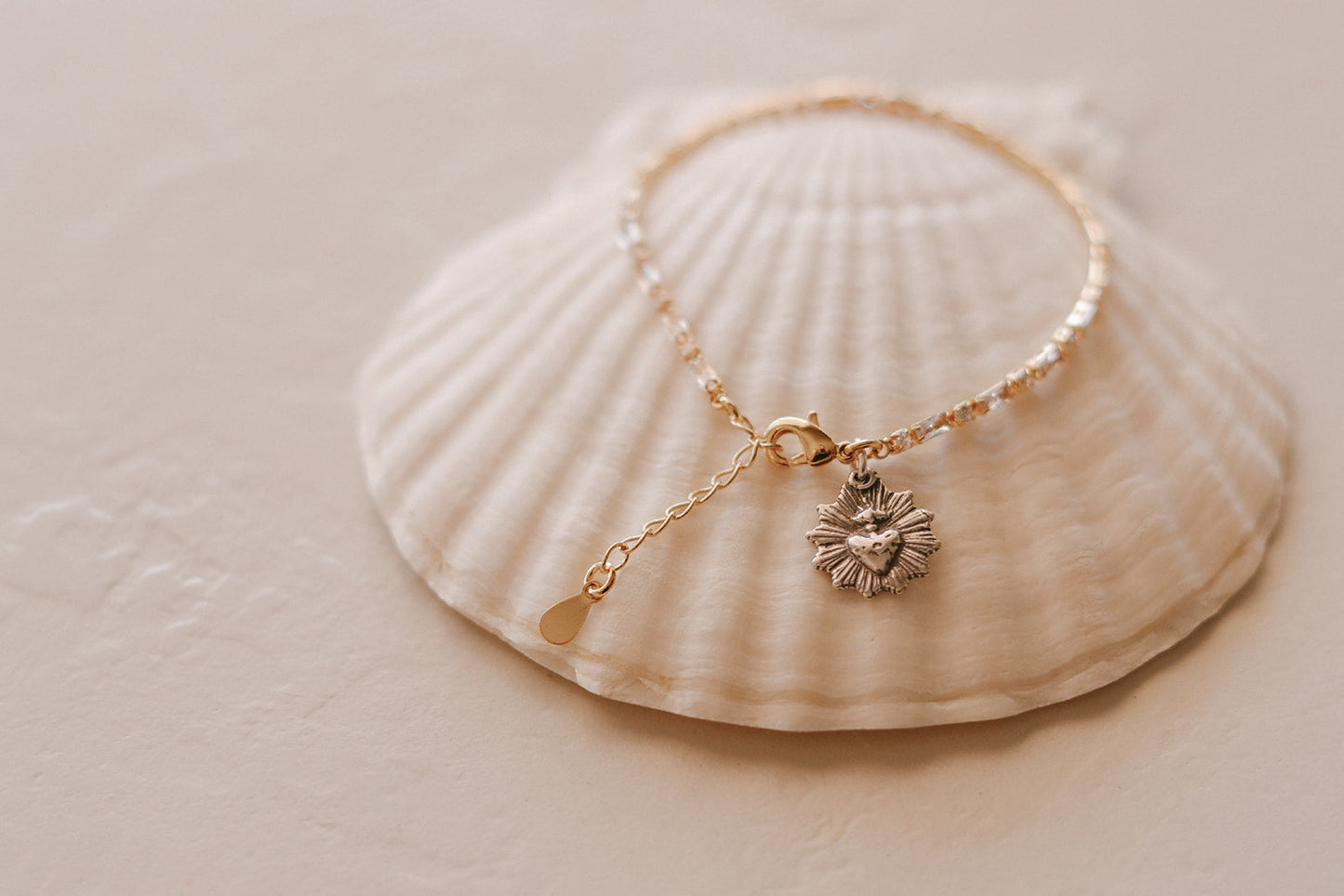 Sacred Heart Tennis Bracelet -Two-Tone