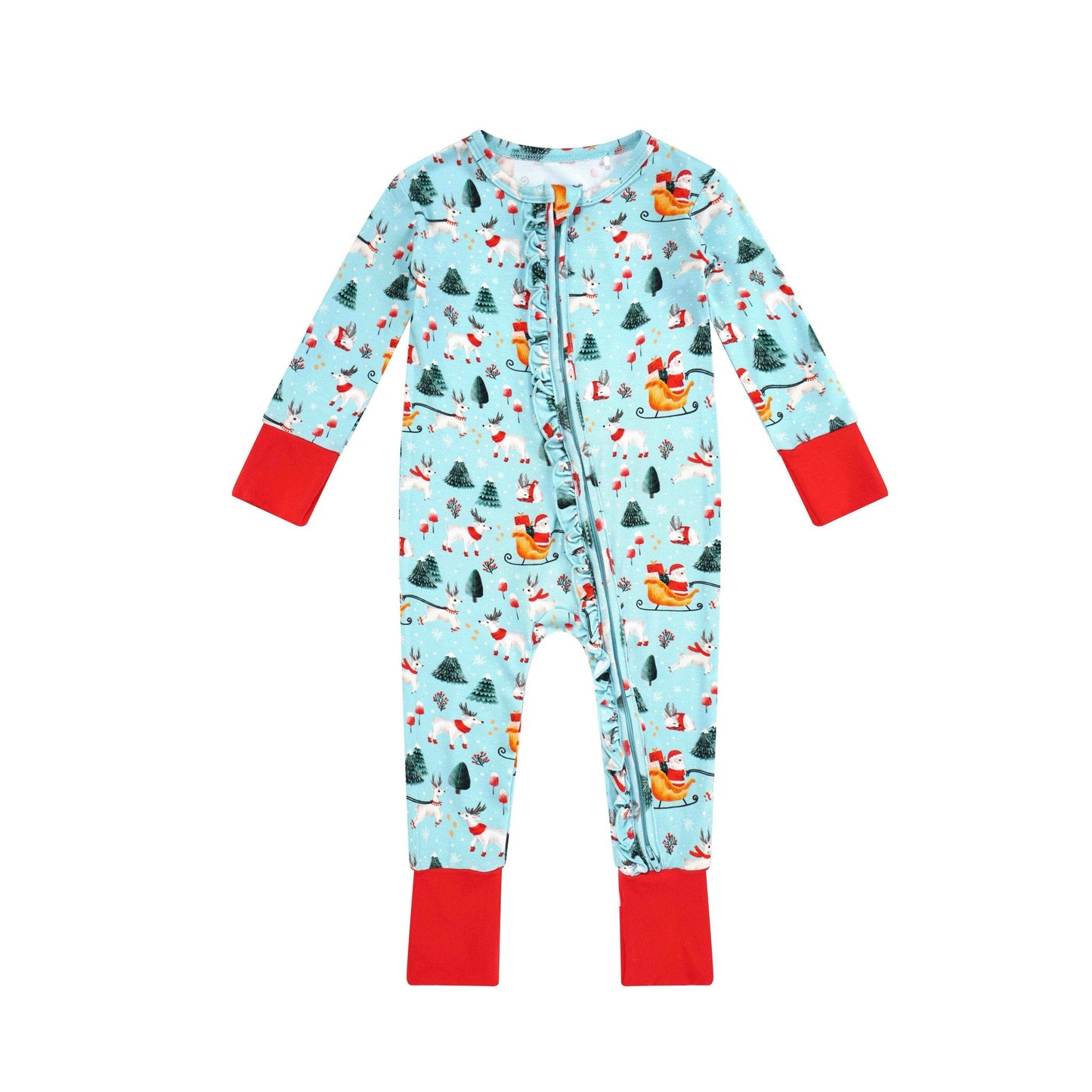 Ruffle Light Santa Bamboo Romper