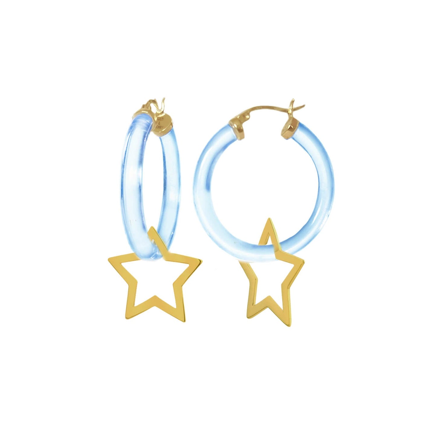Star Charm Lucite Hoop Earrings