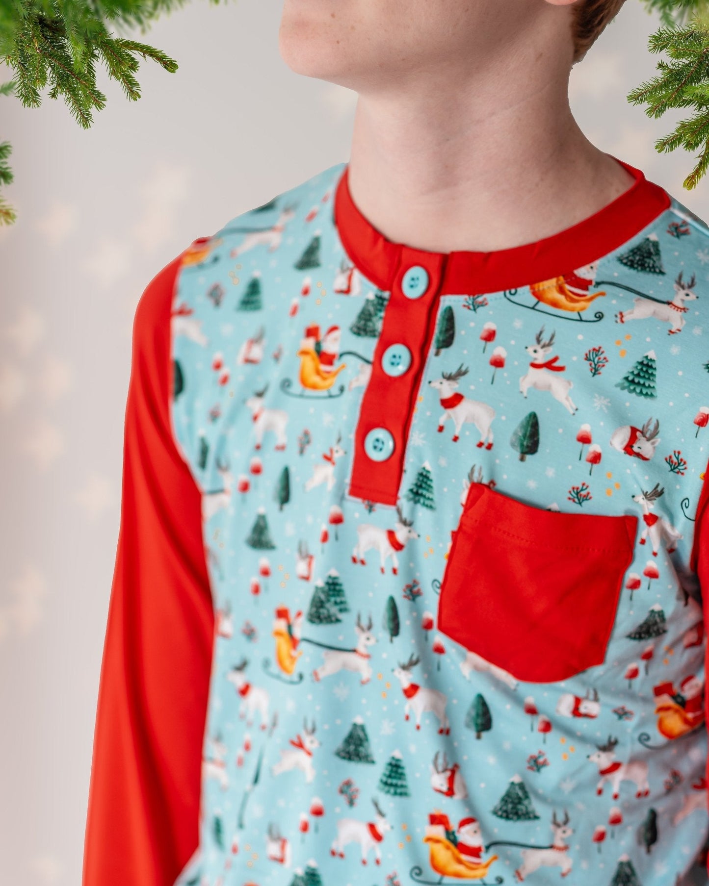 Toddler Boys Light Santa Pajamas