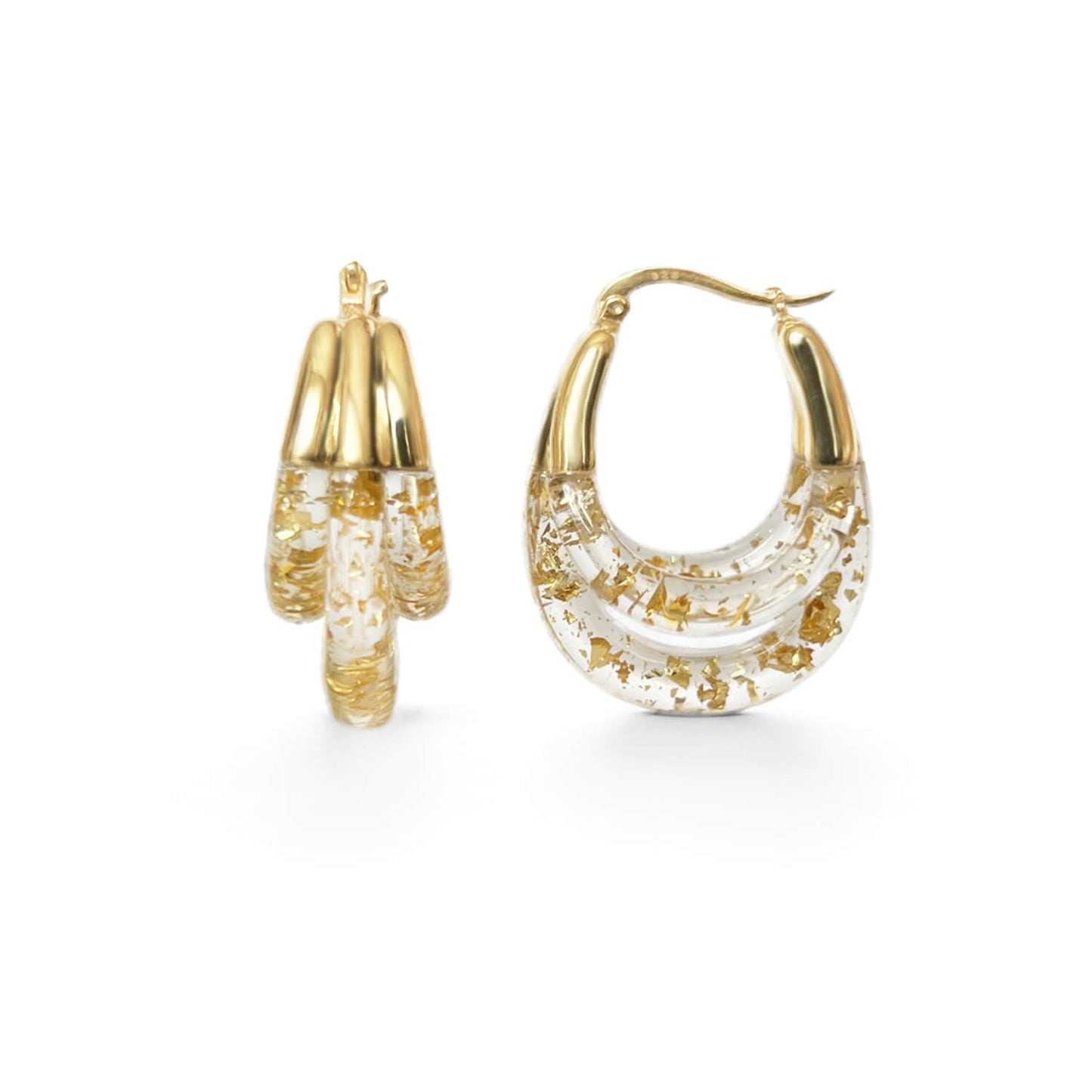 Triple Hoop Lucite Earrings