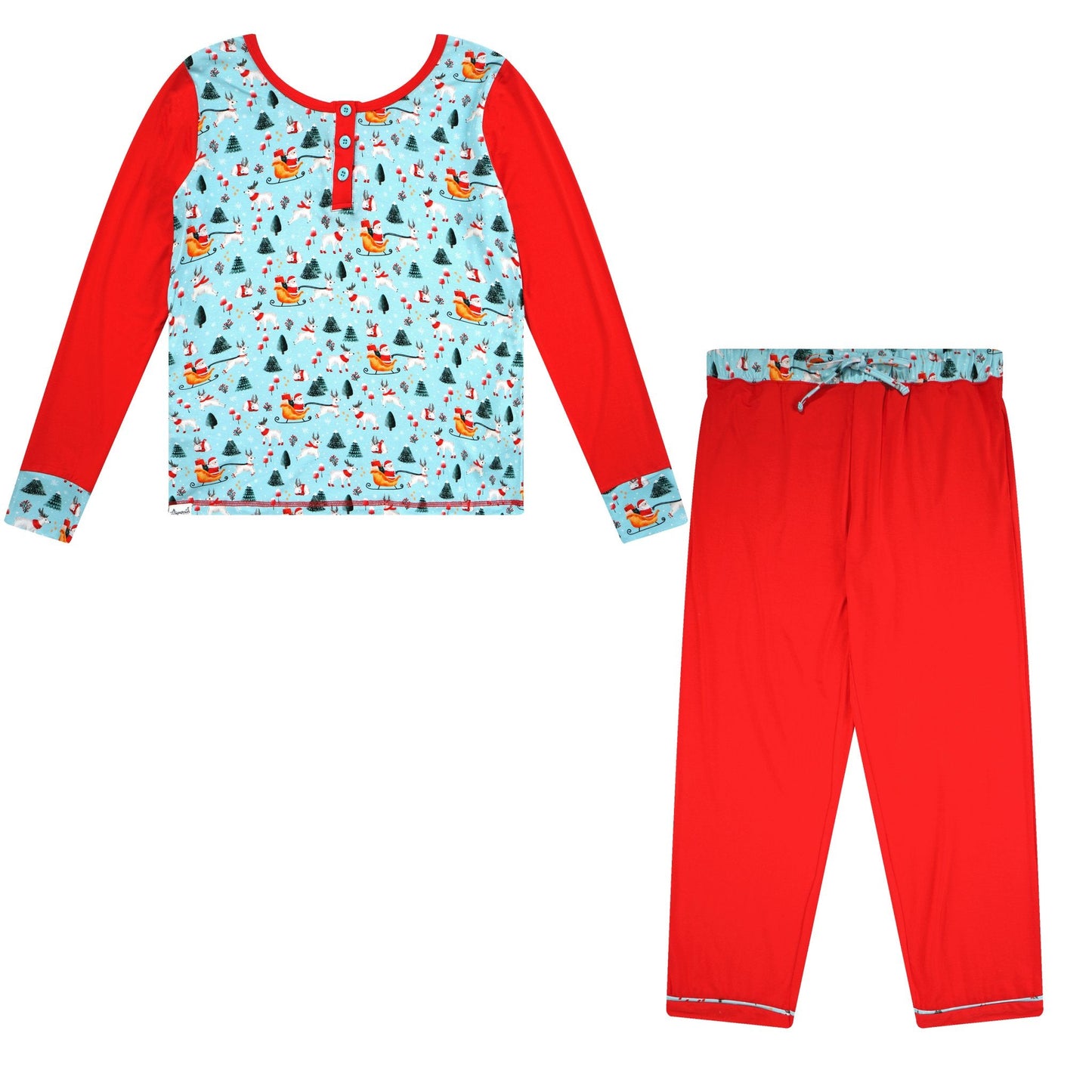 Women's Light Santa Bamboo Holiday Pajamas