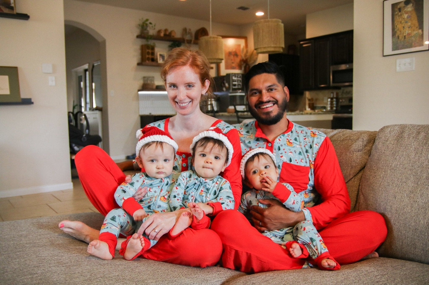 Women's Light Santa Bamboo Holiday Pajamas