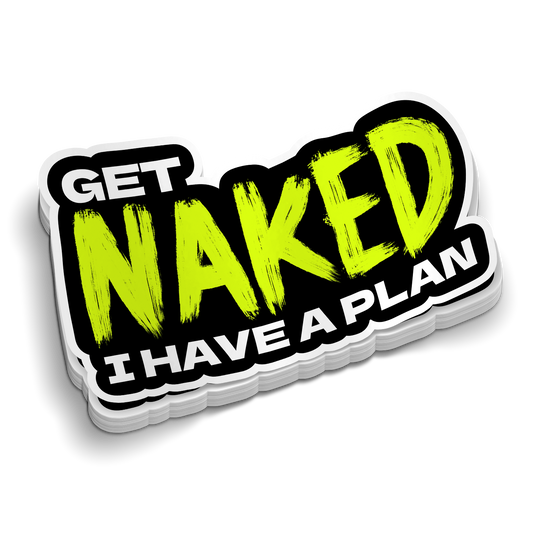Get Naked Hard Hat Sticker