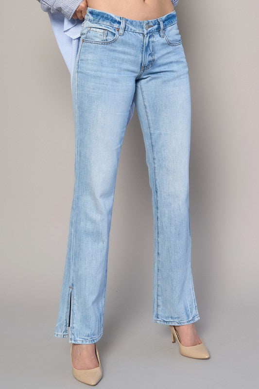 Insane Gene Aces Low Rise Straight Jeans in Light Wash