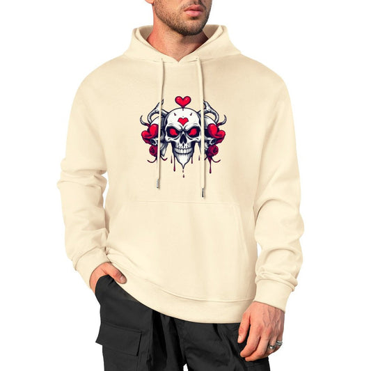 Munsieur Bleeding Royalty: Heart Skull Hoodie for Men