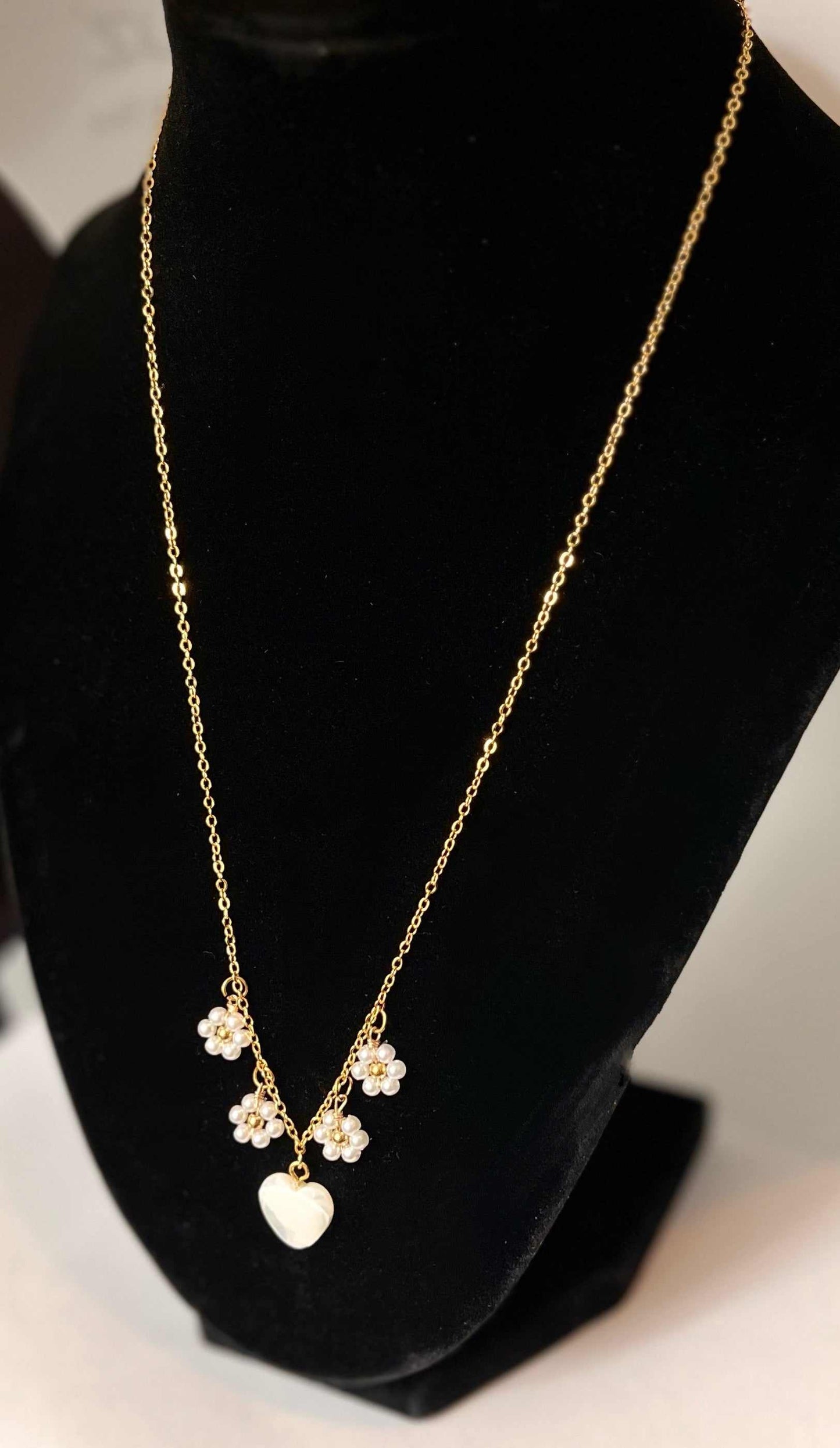 Gold Necklace - Blooming Love Heart Daisy 16K Christian Pendant*ONE LEFT