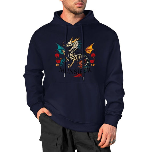 Munsieur Inferno Crest: Dragon Hoodie for Men