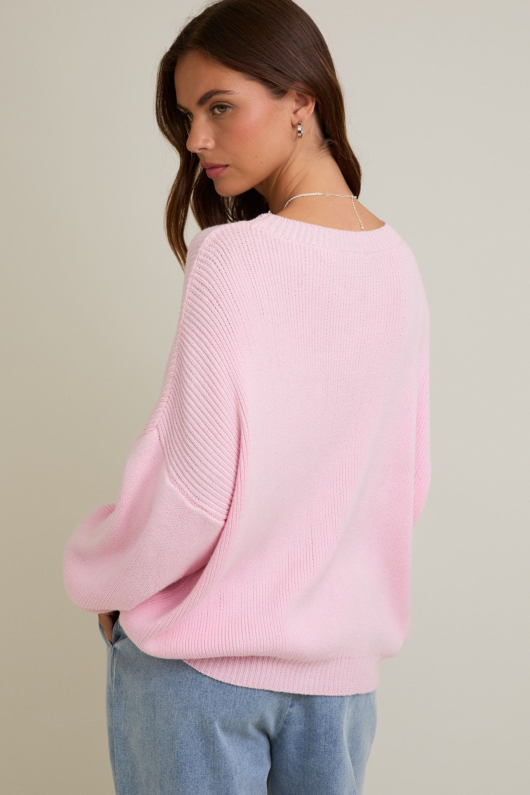 Round Neck Over Sized Sweater Top