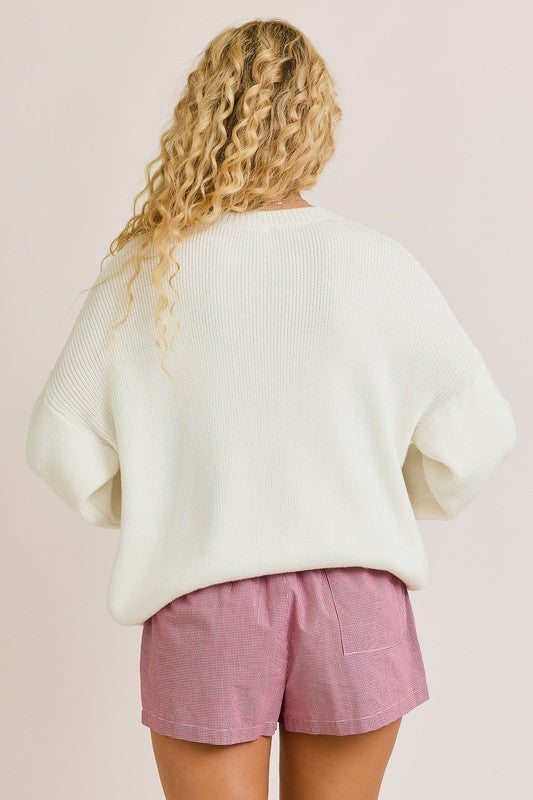 Round Neck Over Sized Sweater Top