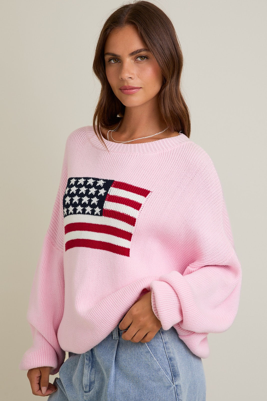 Round Neck Over Sized Sweater Top