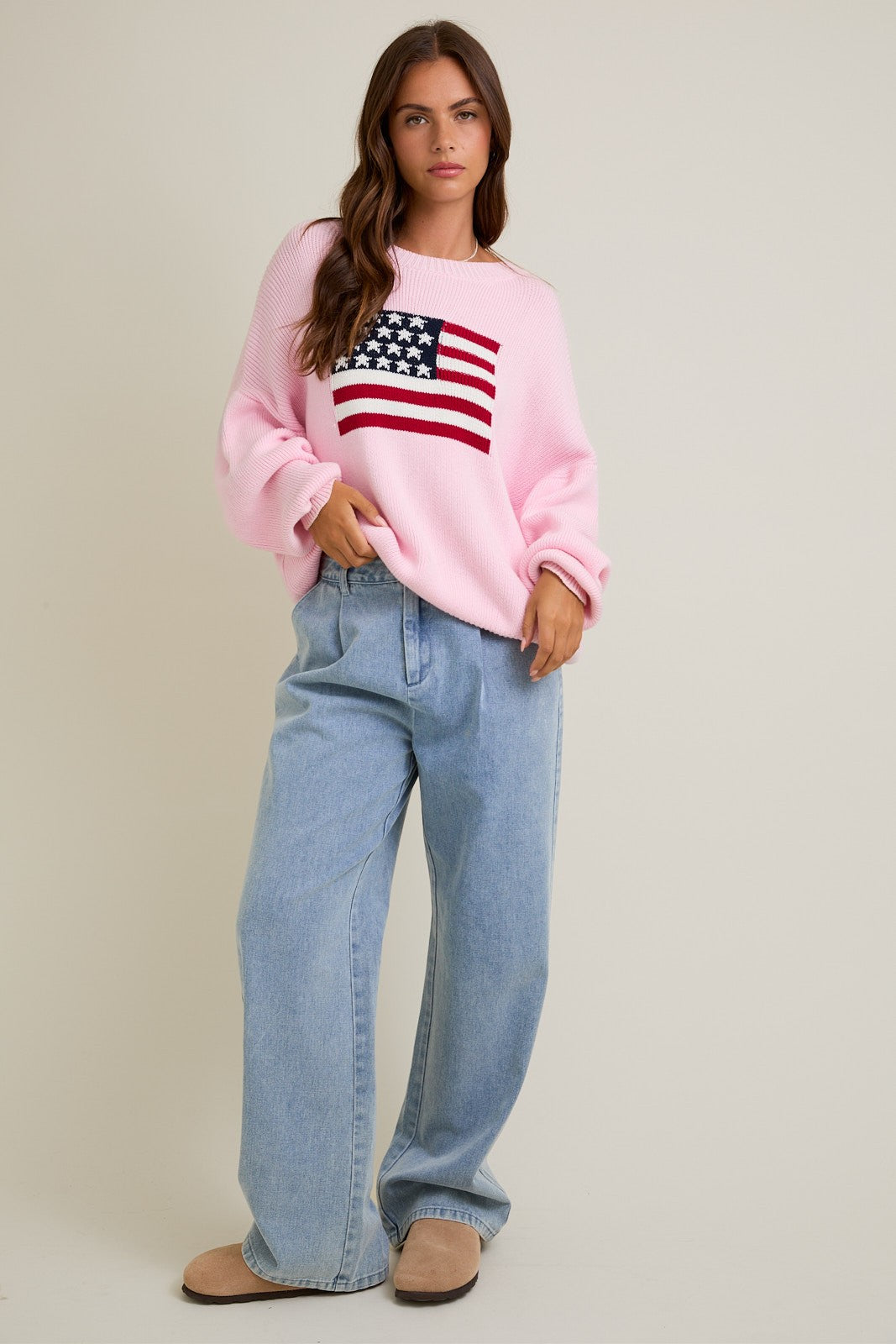 Round Neck Over Sized Sweater Top