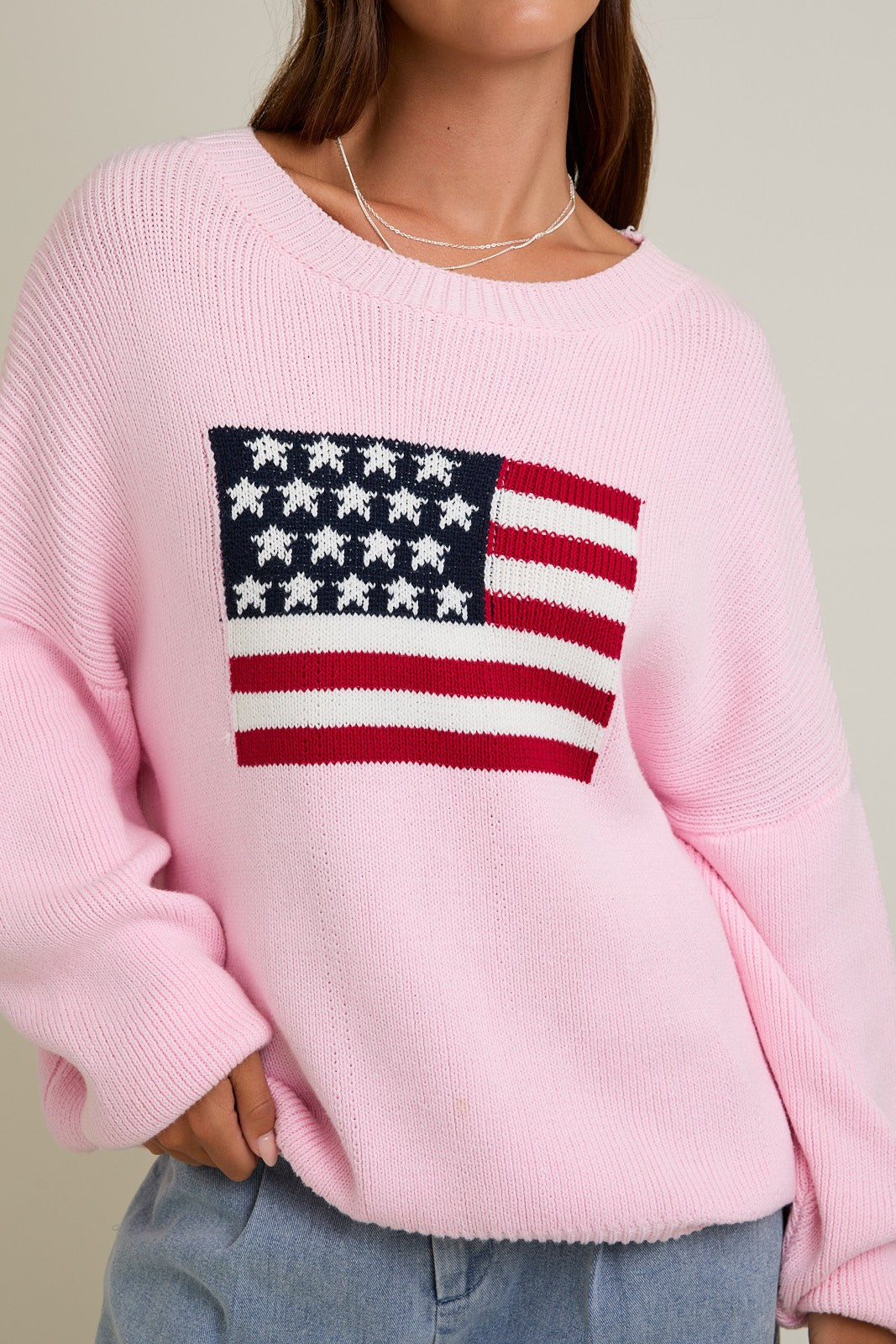 Round Neck Over Sized Sweater Top