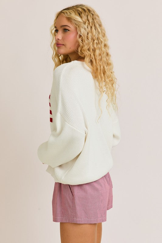 Round Neck Over Sized Sweater Top