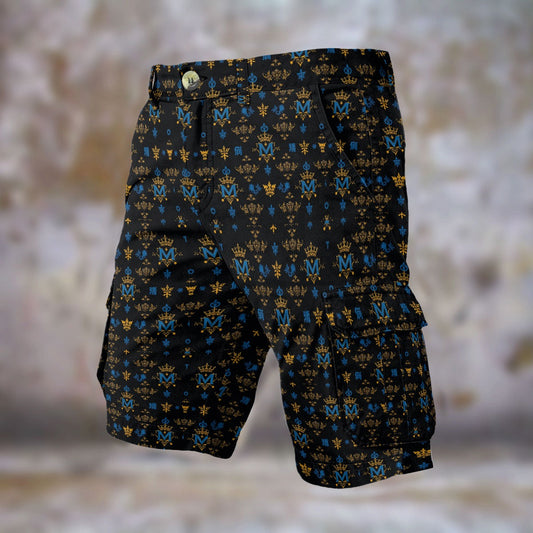 Munsieur Men's Cargo Shorts - Durable Denim-Like Fabric, Multiple Pockets, Relaxed Fit