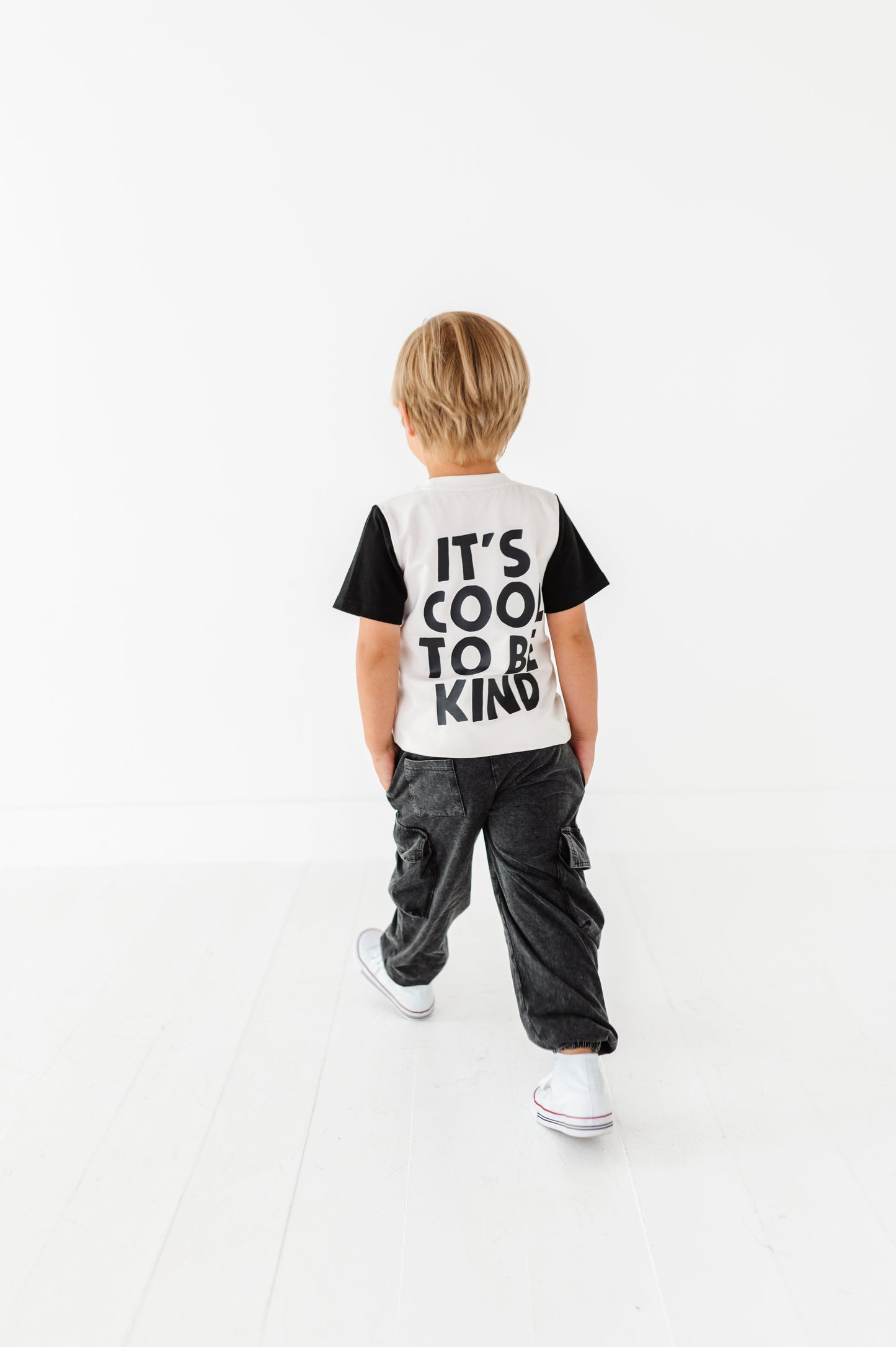 Boy Backpack Colorblock Tee(cool to be kind on back)
