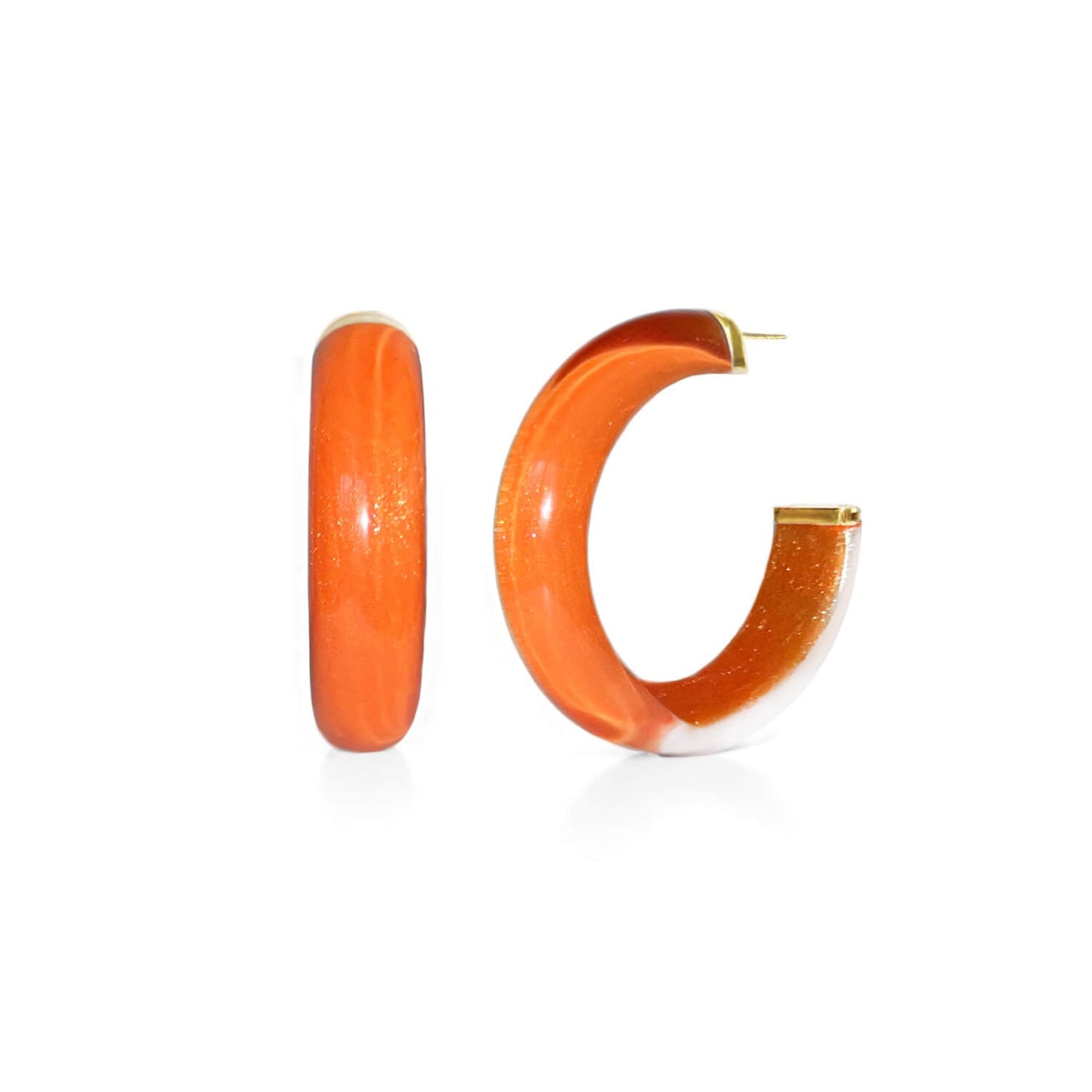 Small Illusion Lucite Hoop Earrings
