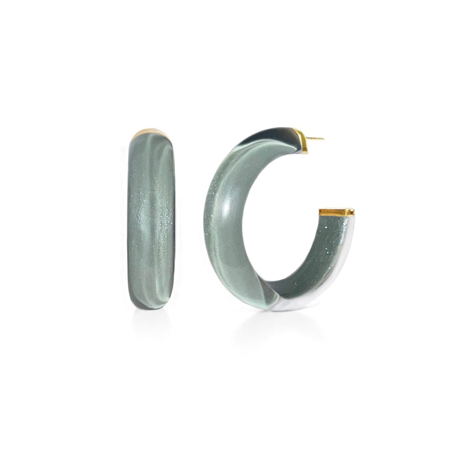 Small Illusion Lucite Hoop Earrings