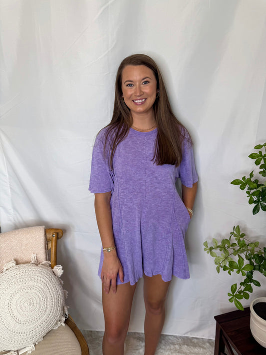 The Mineral Washed Oversized Knit Comfy Romper