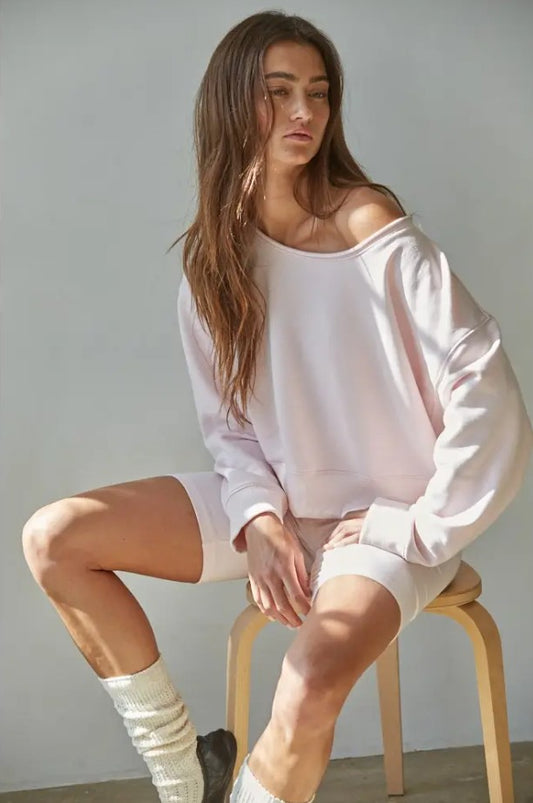 Knit Cotton Polyester Garment Washed Pullover