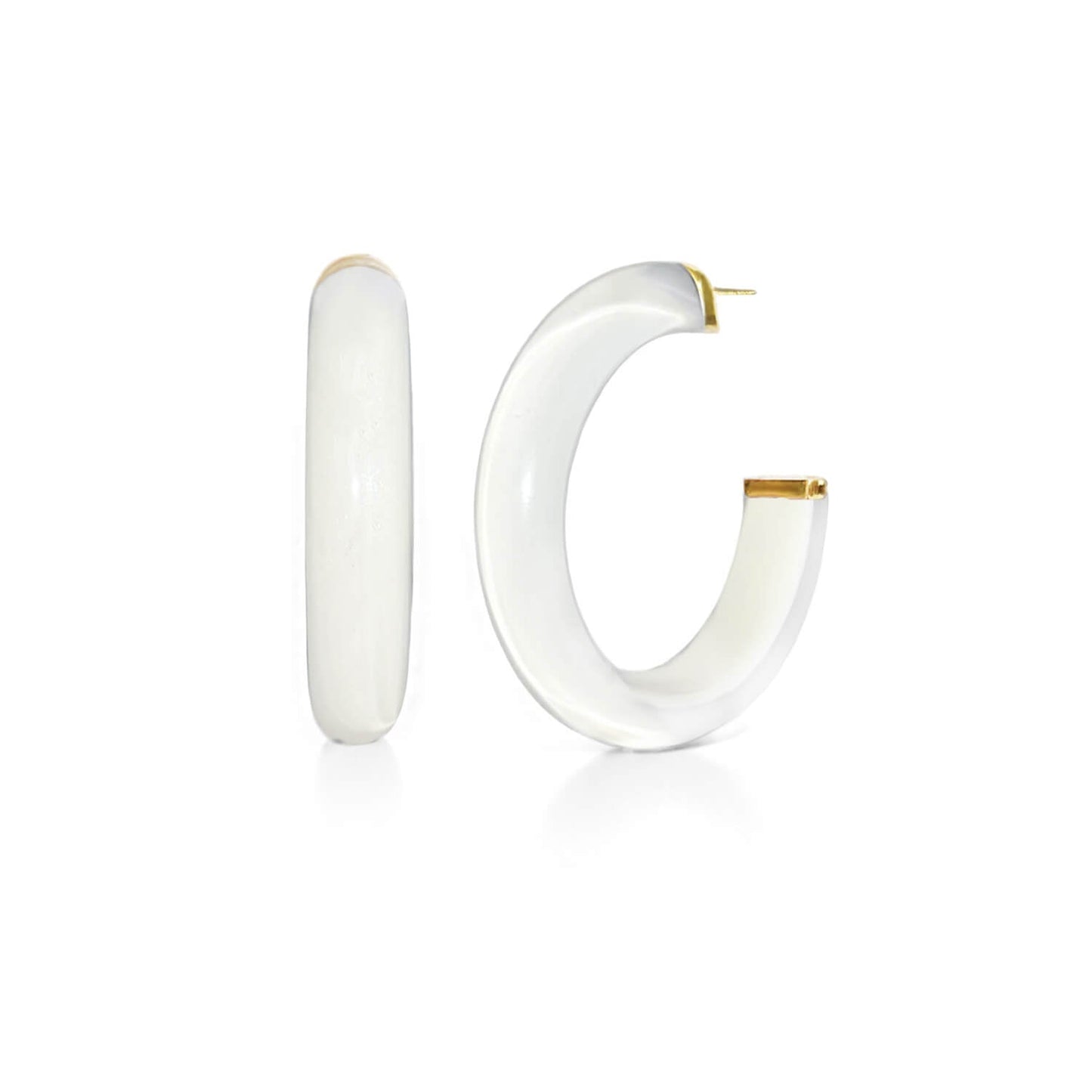 Medium Illusion Hoop Earrings in Neutrals
