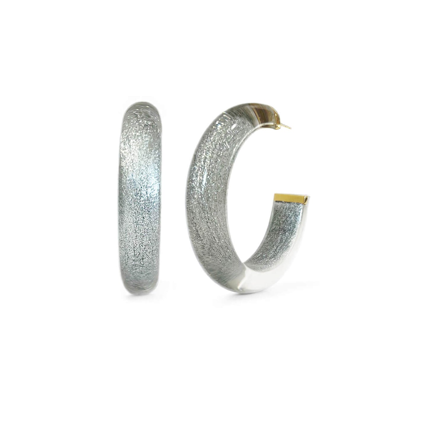 Medium Illusion Hoop Earrings in Neutrals