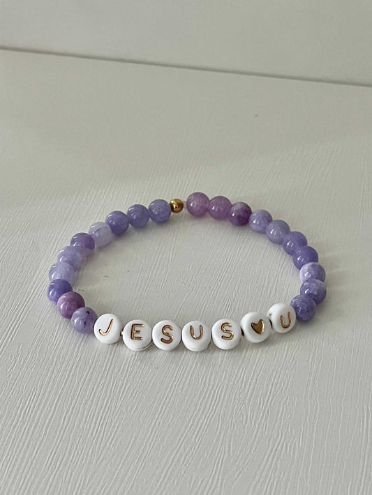 Jesus Loves U Bead Bracelet – Marble Faith-Inspired Jewelry