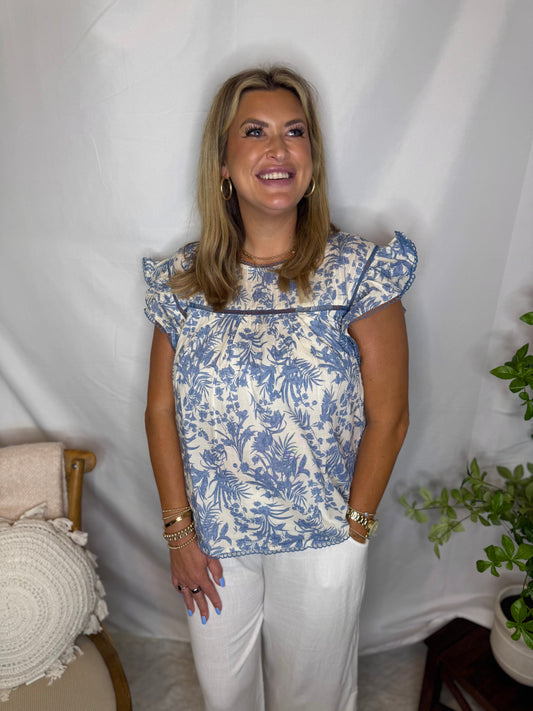 The Blue Garden Top