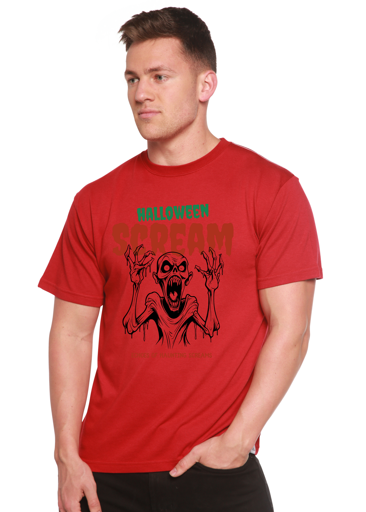Halloween Scream Men's Bamboo Viscose/Organic Cotton Short Sleeve Graphic T-Shirt