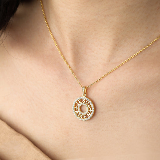 Jesus Amen Cross Pendant Necklace