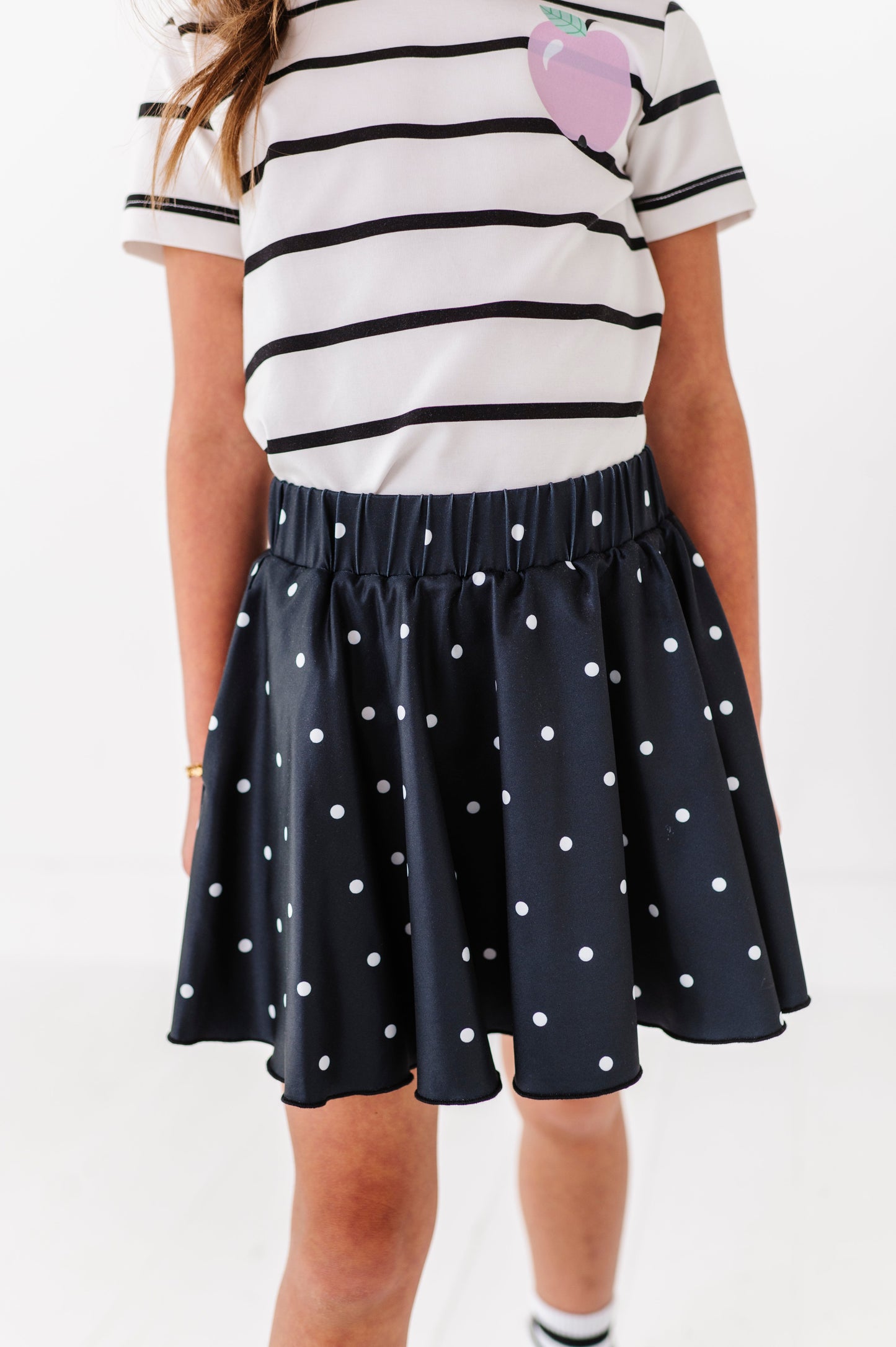 Black Dotty Spin Skort