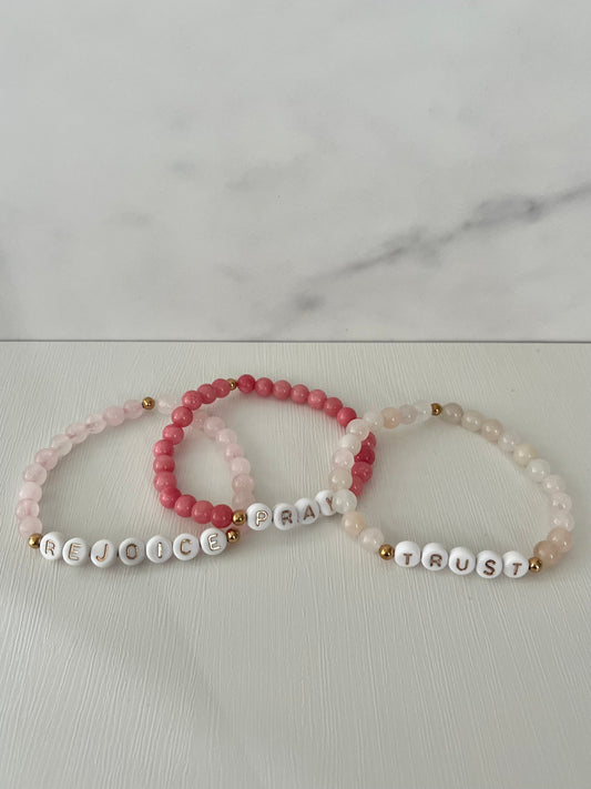 Rejoice Pray Trust Opal Bracelet Set | Beautiful Stacking Jewelry