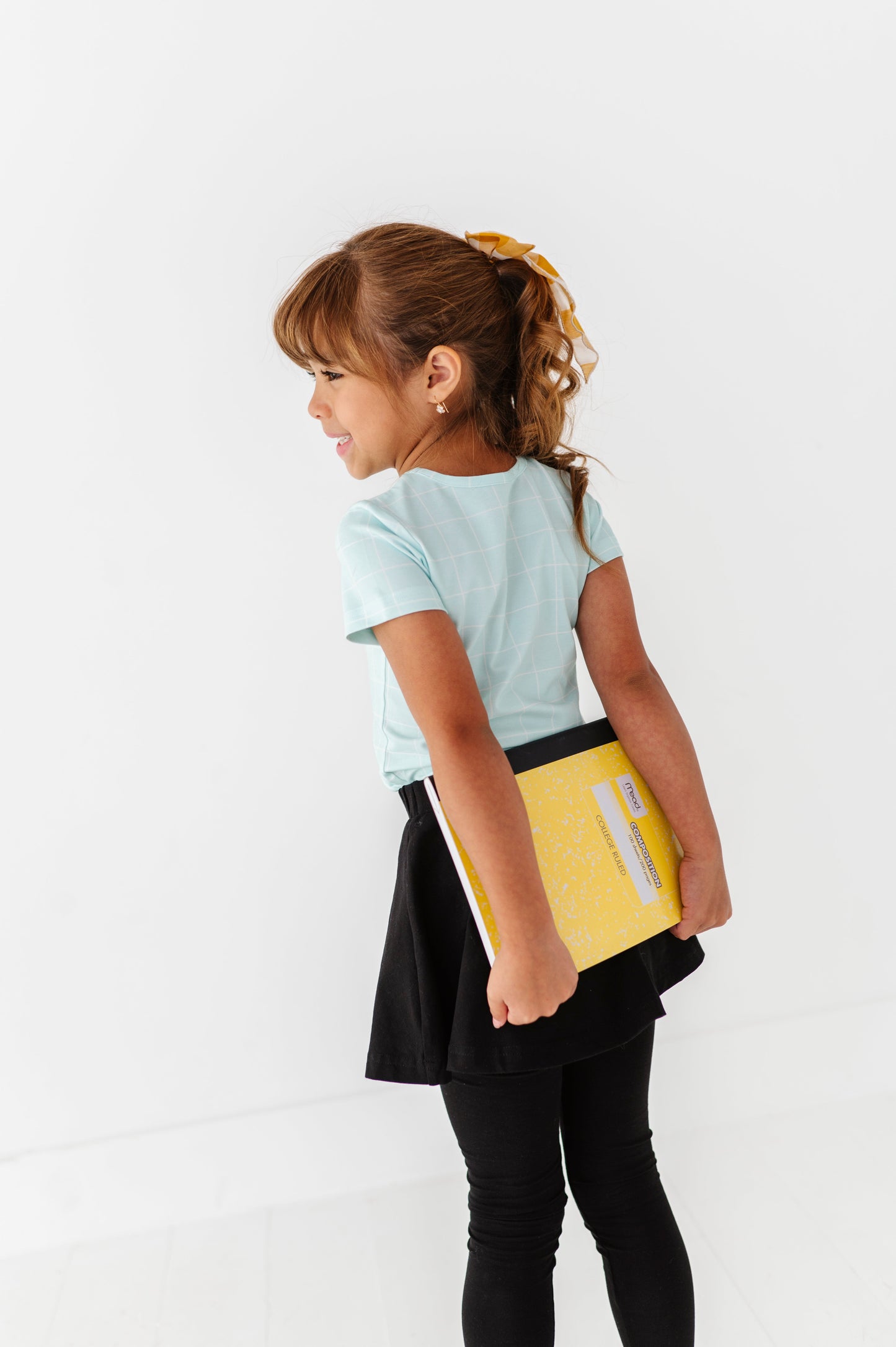 Bow Pencil Gridded Mint Tee
