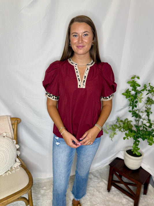 Leopard Detail Blouse